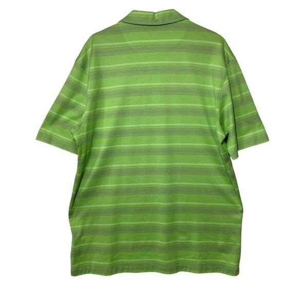 Nike Tiger Woods Collection Golf Polo Dri-Fit Stripes Lime Green Size L - Picture 7 of 11